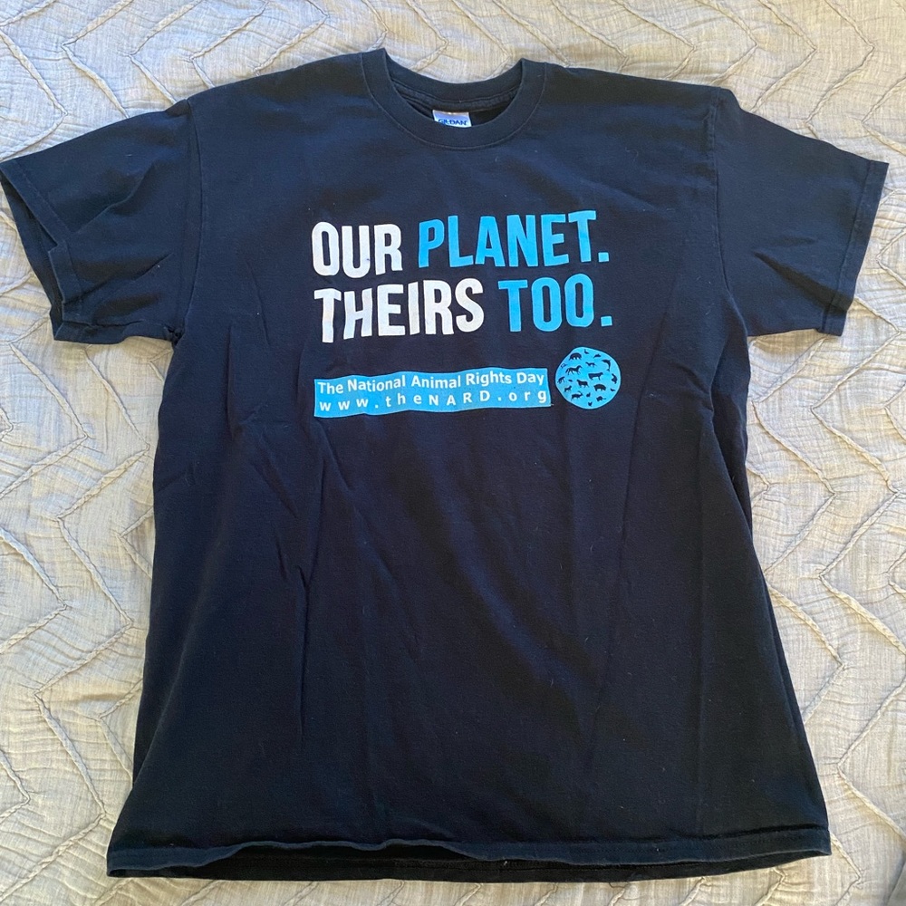Vegan “Our Planet, Theirs Too” shirt